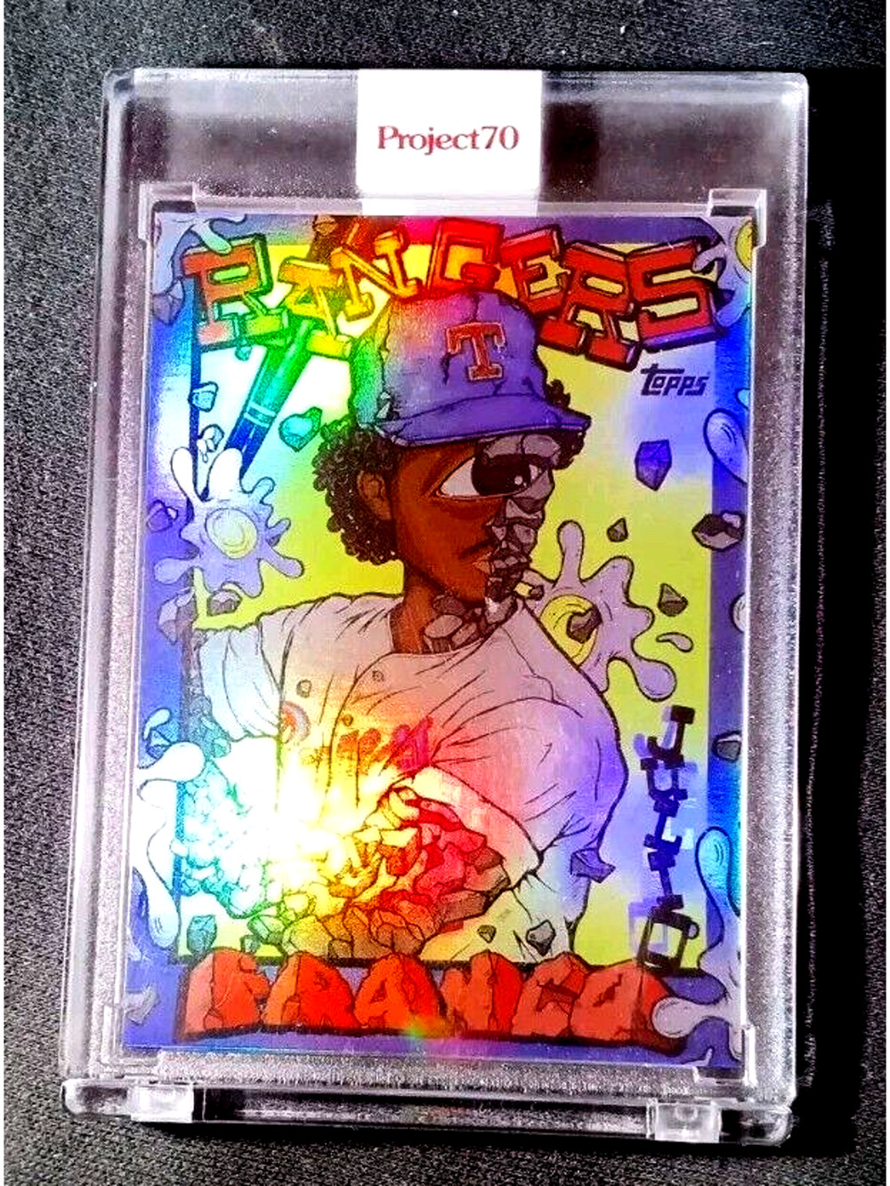 Topps Project 70 Card 802 - Julio Franco by Distortedd Rainbow FOIL 35/70